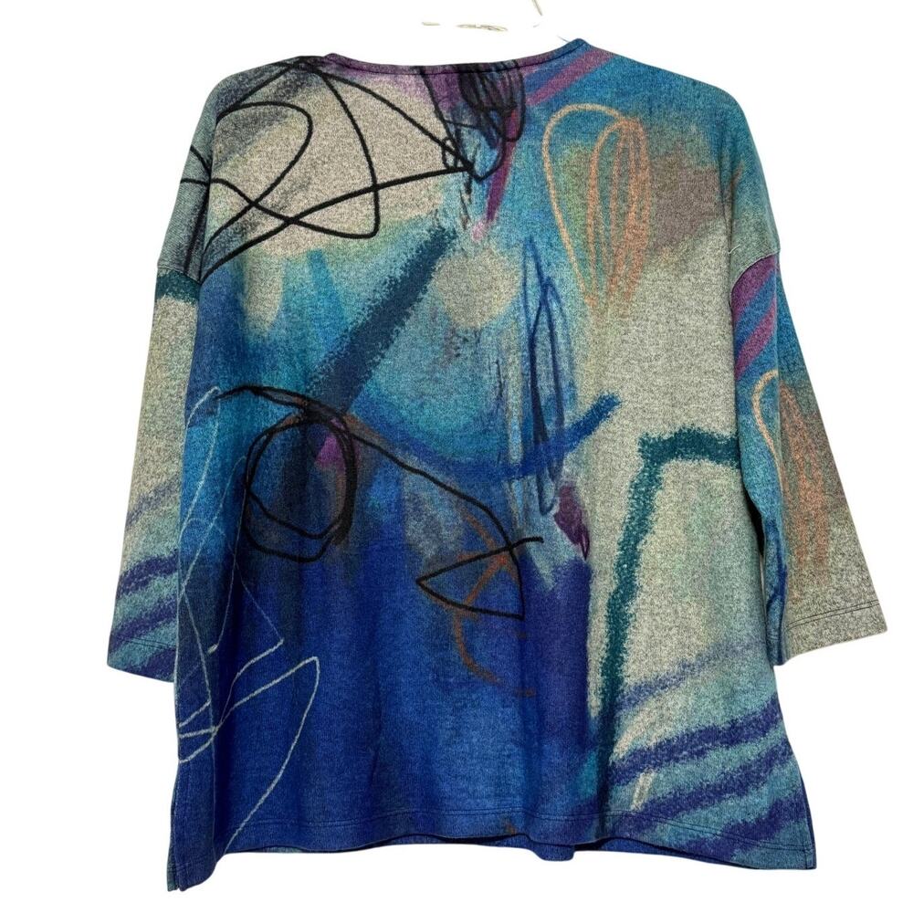 Multiples Abstract Print Soft Tunic, Size L - Picture 2 of 5
